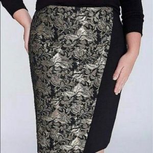 Lane Bryant Gold and Black Foil Skirt